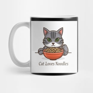 Cat loves noodles Mug